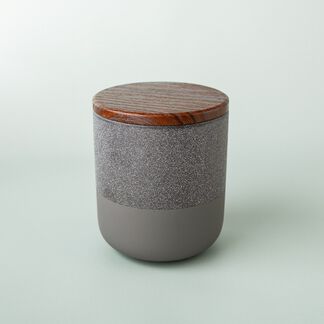 Black Two-Tone Ceramic Jar with Lid